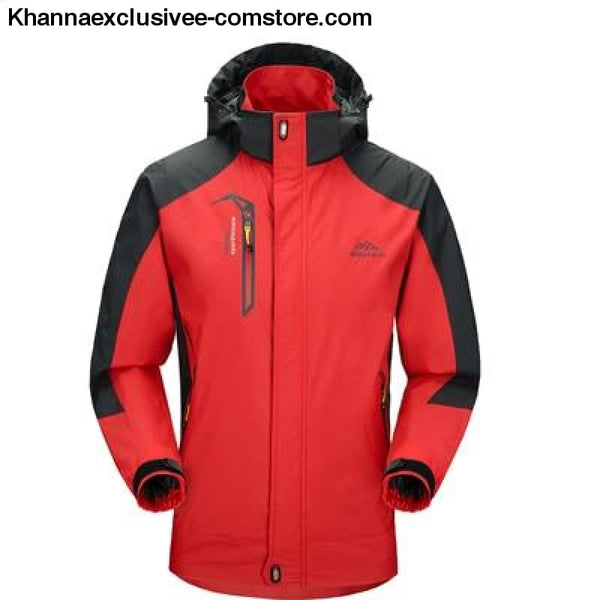 Mens Army Waterproof Windbreaker Breathable UV protection Overcoat jacket till 5XL - Red / L - Mens Spring Autumn Army Waterproof
