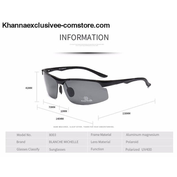 Mens Branded Polarized Sports Driving Night Vision Goggles Fishing UV 400 Rimless Sunglasses - Aluminum Magnesium Men Polarized Sports