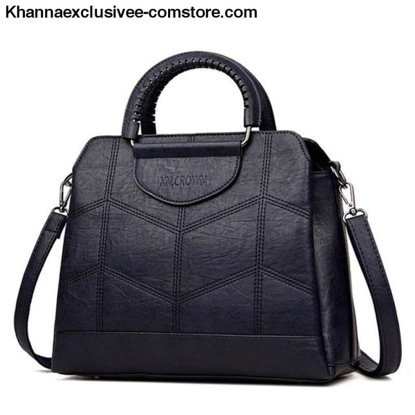 New Tote Leather Luxury Womens Designer Handbag High Quality Cross body Bag Sac a Main Ladies Purse - Blue / China - New Tote Leather Luxury