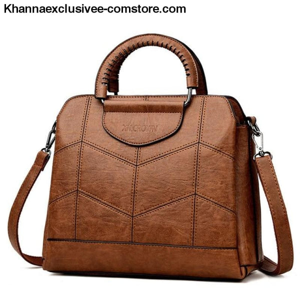 New Tote Leather Luxury Womens Designer Handbag High Quality Cross body Bag Sac a Main Ladies Purse - BROWN / China - New Tote Leather