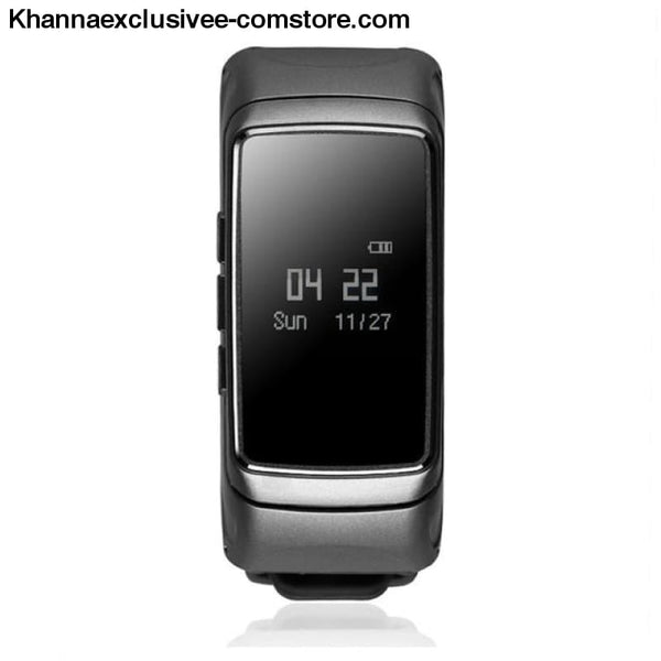 Smartwatch Sports Bracelet Bluetooth Fitness Tracker Heart Rate Monitor Pedometer Handsfree Call - Black - Smart Wristband Sports Bracelet