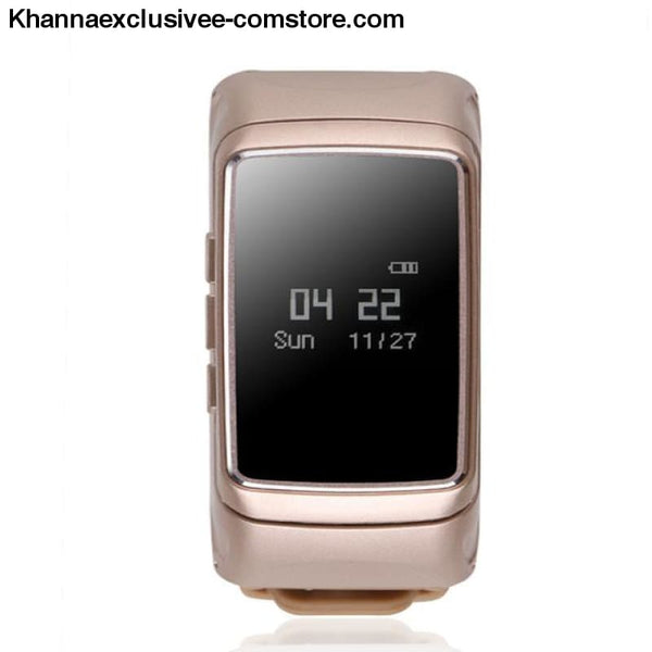 Smartwatch Sports Bracelet Bluetooth Fitness Tracker Heart Rate Monitor Pedometer Handsfree Call - Gold - Smart Wristband Sports Bracelet
