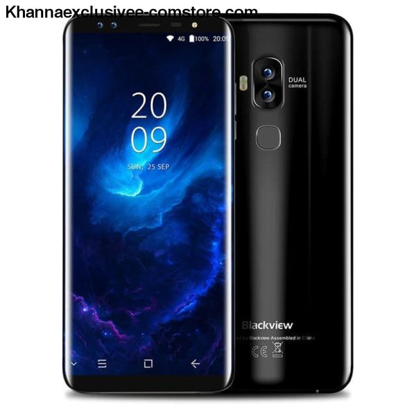 Blackview S8 4G 5.7 Inch Android 7 Octacore 4Gb+64Gbdual Front Cameras Mobile Phone - Standard / Black - Blackview S8 4G Telephone 5.7 Inch