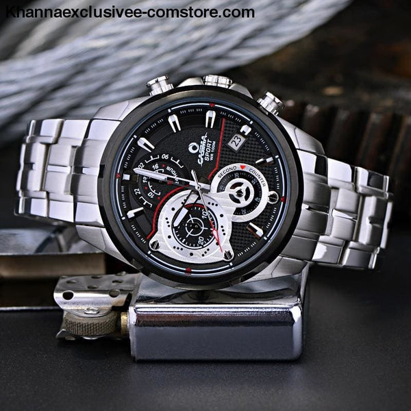 Casima Mens Watch Top Brand Luxury Sport Watch Waterproof Luminous Chronograph Quartz Wrist Watch - Casima Mens Watch Top Brand Luxury Sport