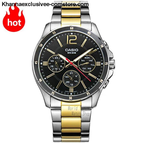 Casio Watch Analogue Mens Quartz Sports Fashionable Business Waterproof Watch Mtp-1374 - Mtp1374Sg1A-A - Casio Watch Analogue Mens Quartz