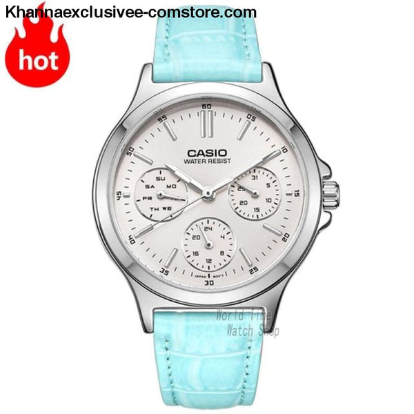 Casio Watch Analogue Womens Quartz Sports Watch Luminous Calendar Pointer Waterproof Watch Ltp-V300 - Ltpv300L2A-D - Casio Watch Analogue