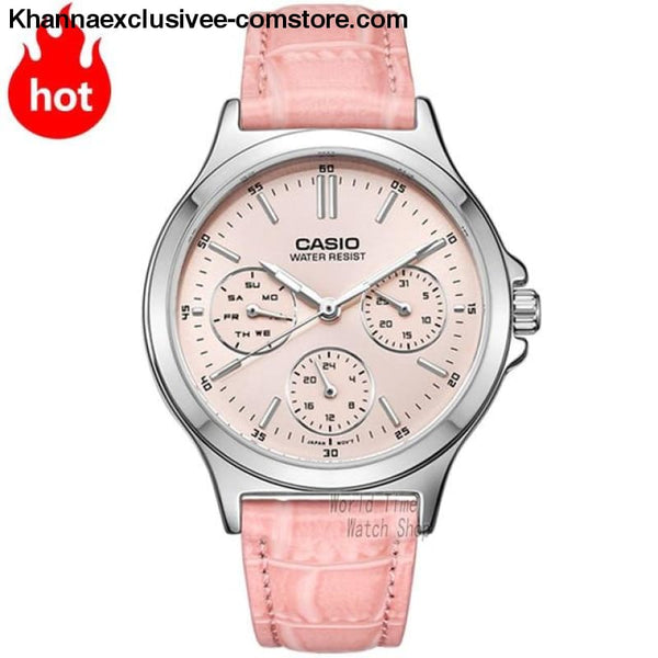 Casio Watch Analogue Womens Quartz Sports Watch Luminous Calendar Pointer Waterproof Watch Ltp-V300 - Ltpv300L4A-D - Casio Watch Analogue