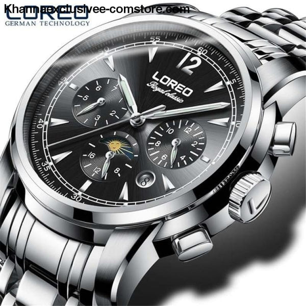 Luxury Fashion Brand Automatic Mens Watch Auto Mechanical 50M Waterproof Sapphire Glass Wrist Watch - Black - Luxury Fashion Brand Automatic