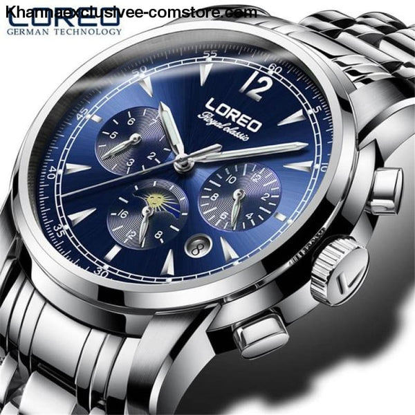 Luxury Fashion Brand Automatic Mens Watch Auto Mechanical 50M Waterproof Sapphire Glass Wrist Watch - Blue - Luxury Fashion Brand Automatic