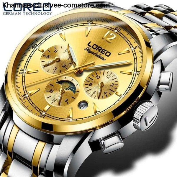 Luxury Fashion Brand Automatic Mens Watch Auto Mechanical 50M Waterproof Sapphire Glass Wrist Watch - Gold - Luxury Fashion Brand Automatic