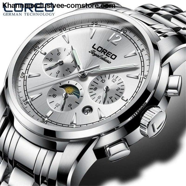Luxury Fashion Brand Automatic Mens Watch Auto Mechanical 50M Waterproof Sapphire Glass Wrist Watch - White - Luxury Fashion Brand Automatic