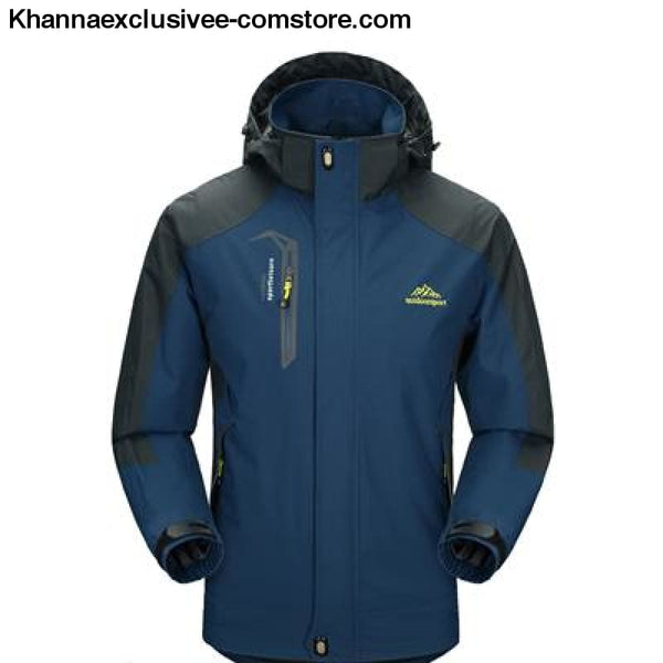 Mens Army Waterproof Windbreaker Breathable UV protection Overcoat jacket till 5XL - Dark Blue / L - Mens Spring Autumn Army Waterproof