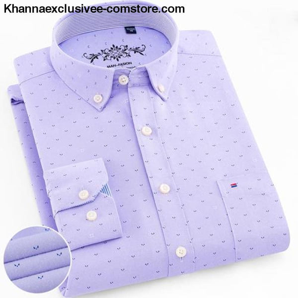 Mens Long Sleeve Solid Shirt with Chest Pocket High-quality Tops Button Down Shirts - 1006-31 / XXXL - Mens Long Sleeve Solid Oxford Dress