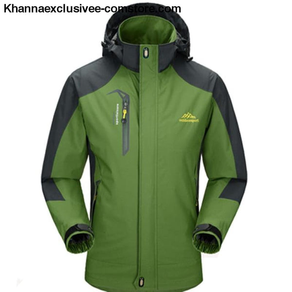 Mountainskin Unisex Waterproof Hooded Polyester Cotton Jacket Unisex Branded Warm Outerwear Coat - Man Army Green / L - Mountainskin Mens