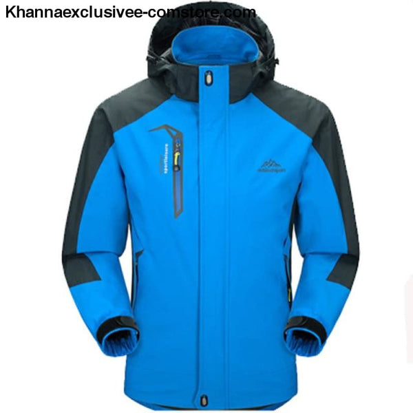 Mountainskin Unisex Waterproof Hooded Polyester Cotton Jacket Unisex Branded Warm Outerwear Coat - Man Royal Blue / L - Mountainskin Mens