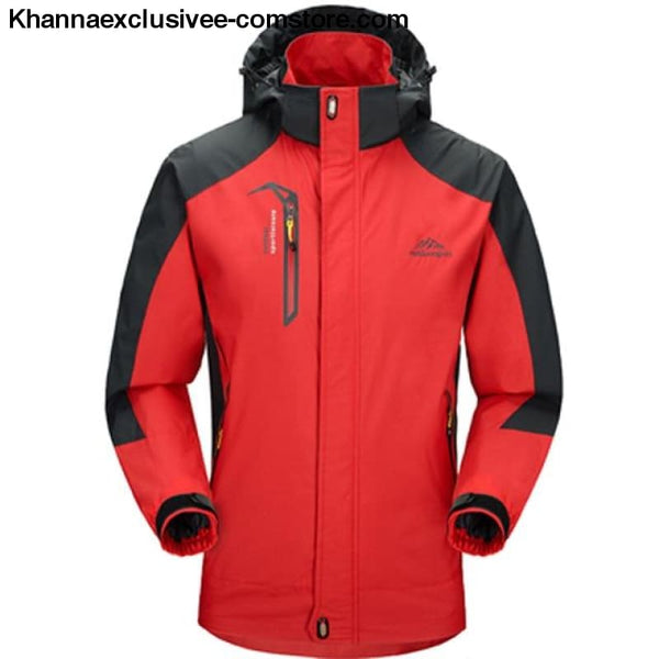 Mountainskin Unisex Waterproof Hooded Polyester Cotton Jacket Unisex Branded Warm Outerwear Coat - Men Red / L - Mountainskin Mens Womens