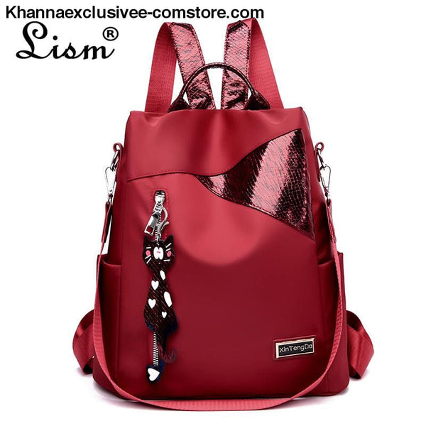 New Ladies backpack anti-theft Oxford cloth tarpaulin stitching sequins college bag purse - New Ladies backpack anti-theft Oxford cloth