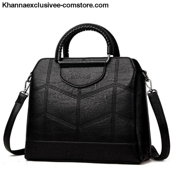New Tote Leather Luxury Womens Designer Handbag High Quality Cross body Bag Sac a Main Ladies Purse - Black / China - New Tote Leather
