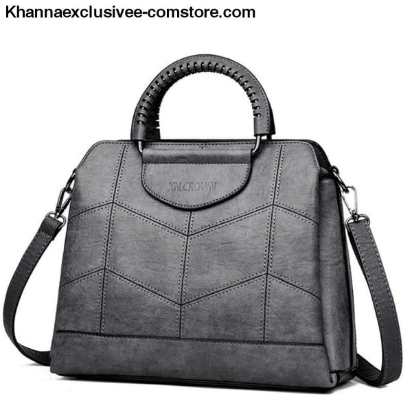 New Tote Leather Luxury Womens Designer Handbag High Quality Cross body Bag Sac a Main Ladies Purse - Gray / China - New Tote Leather Luxury