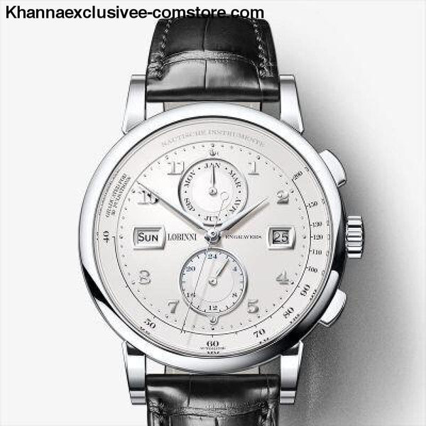 Switzerland Luxury Brand LOBINNI Mens Automatic Mechanical Sapphire Leather Tetrameter Wrist watch - Item 1 - Switzerland Luxury Brand