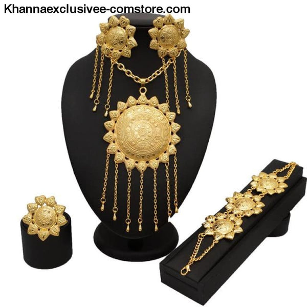 Womens 18K gold Plated jewelry sets bridal set African big jewelry gold plated jewelry set - bj660 - Womens gold jewelry sets bridal jewelry